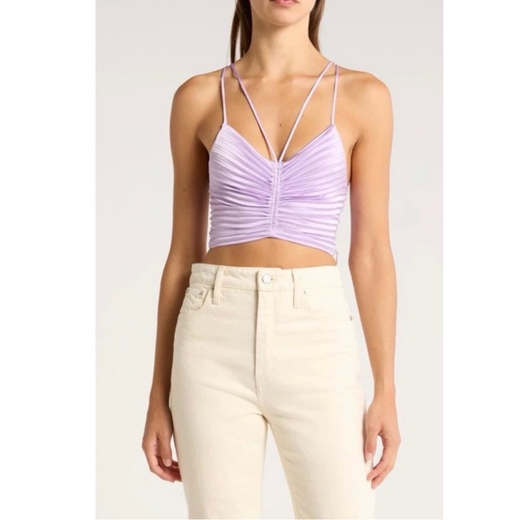 A.L.C. Ari Pleated Crop Camisole in Crocus Petal Size 12 - Picture 13 of 13